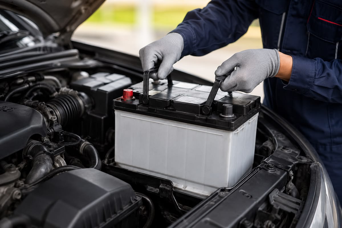 Fast Tyres Battery in Qatar technician